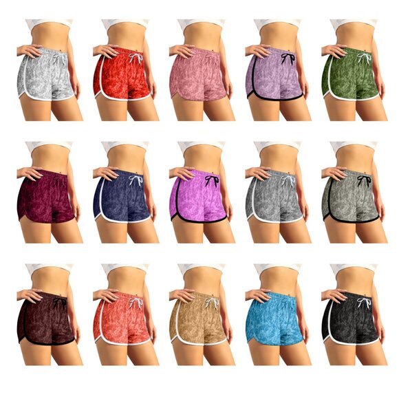 Women's Ultra-Soft Breathable Comfy Solid Velour Velvet Shorts with Drawstring - Picture 7 of 16